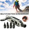 1pc Multifunctional Keychain Tool Kit; Mini EDC Pocket Screwdriver Set; Bottle Opener; LED Flashlight For Outdoor Camping Fishing Hiking