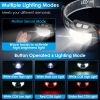 2Packs Rechargeable Motion Sensor Headlamp 6 Light Modes Headlight Torch Flashlight for Fishing Running Camping Hiking